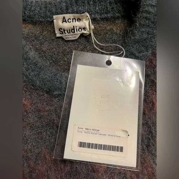 BNWT Acne Studios Nikos Mohair Sweater in Mineral Blue Large/ XL - Picture 10 of 13